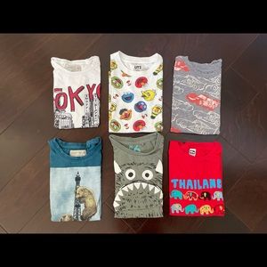 Assorted set of 6 short sleeve tees, size 5-6y